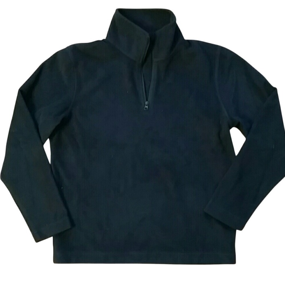Outfitter‎ Trading Kids Medium Black Quarter Zip Fleece Pullover